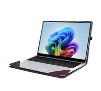 Laptop Case Cover for 15.6" Samsung Galaxy Book5/4/3/2 Pro 360 15.6 Pro5/4/3/2 NP950 NT955 NP750 Series 2-in-1 PU Leather Shell Notebook Sleeve (Wine red)