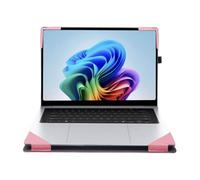 Laptop Case Cover for 15.6" Samsung Galaxy Book5/4/3/2 Pro 360 15.6 Pro5/4/3/2 NP950 NT955 NP750 Series 2-in-1 PU Leather Shell Notebook Sleeve (Pink)