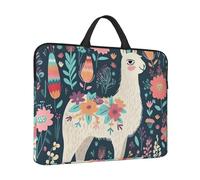 Laptop Case Cute Llama Floral Laptop Sleeve Water Resistant Computer Carrying Bag Briefcase with Handle