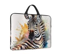 Laptop Case Cute Zebra Watercolor Laptop Sleeve Water Resistant Computer Carrying Bag Briefcase with Handle