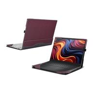 Laptop Case for Dell 15 Laptop DC15250 DC15255 [not Compatible with Any Other Model] ，2 in 1 PU Leather Inside Pocket Cover (Wine red)