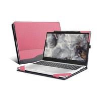 Laptop Case for Dell Pro 16 Plus Laptop PB16250 PB16255 16” All Inclusive Drop Case PU Leather Inside Pocket Cover (Pink)