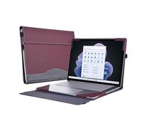 Laptop Case for New Microsoft Surface Laptop 6/5/ 4/3 / 2/1 15 Inch Special, Premium PU Leather Detachable Laptop Sleeve(15 Inches, Wine red)