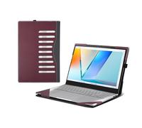 Laptop Case forASUS Vivobook S 15 OLED (S5506 S5506MA M5506) [Note Other Models] All Inclusive Drop Case 16" PU Leather Protective Laptop Bag Detachable Shell (Wine red)