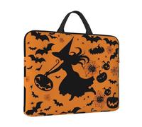 Laptop Case Halloween Witch Flying Laptop Sleeve Water Resistant Computer Carrying Bag Briefcase with Handle