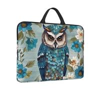 Laptop Case Owl Spring Flowers Turquoise Laptop Sleeve Water Resistant Computer Carrying Bag Briefcase with Handle