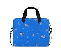 Laptop Case Portable Crossbody Messenger with Handle and Shoulder Strap 15.6 inch Computer Sleeve with Zipper Feral Butterflies Star Blue