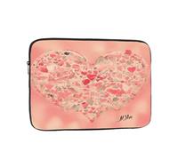 Laptop Case Red Heart Flowers Laptop Sleeve Shockproof Protective Notebook Case with Zipper Briefcase Carrying