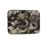 Laptop Case Sleeve 10 Inch, Slim Protective Travel Carrying Case Waterproof Briefcase Bag Black Chinese Dragon Lightweight Laptop Bag for Travel Business Office