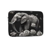 Laptop Case Sleeve 12 Inch, Slim Protective Travel Carrying Case Waterproof Briefcase Bag Elephant and Butterfly Lightweight Laptop Bag for Travel Business Office