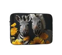 Laptop Case Sleeve 12 Inch, Slim Protective Travel Carrying Case Waterproof Briefcase Bag Pair of Sunflowers and Zebra Lightweight Laptop Bag for Travel Business Office