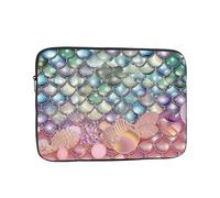 Laptop Case Sleeve 12 Inch, Slim Protective Travel Carrying Case Waterproof Briefcase Bag Pearl Fantasy Mermaid Scales Lightweight Laptop Bag for Travel Business Office