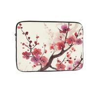 Laptop Case Sleeve 13 Inch, Slim Protective Travel Carrying Case Waterproof Briefcase Bag Japanese Spring Plum Floral Lightweight Laptop Bag for Travel Business Office