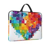 Laptop Case Sleeve 14 inch Laptop Bag Tote Shockproof Computer Carrying Bag Colorful Heart Valentine Love Notebook Case Cover