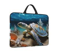 Laptop Case Sleeve 14 inch Laptop Bag Tote Shockproof Computer Carrying Bag Sea Conch Shell Starfish Turtle Notebook Case Cover