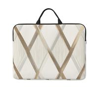 Laptop Case Sleeve 14 Inch Shockproof Protective Notebook Case Profile Geometric Ivory Gold Laptop Bag Portable Computer Bag