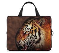 Laptop Case Sleeve 15inch Shockproof Protective Notebook Case with Handle | Burning Tiger Leather Laptop Bag Portable Computer Bag Water Resistant, Lightweight, for Commuting Work & Travel