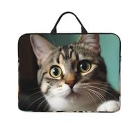 Laptop Case Sleeve A Curious Cat Laptop Bag Computer Carrying Case 14" Computer Protective Notebook Cover