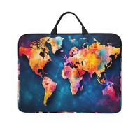 Laptop Case Sleeve Abstract World Map Laptop Bag Computer Carrying Case 14" Computer Protective Notebook Cover