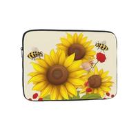 Laptop Case Sleeve Bees Sunflowers Daisy Rose Flowers Laptop Bag Carrying Case 13 inch Computer Protective Notebook Cases Cover
