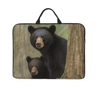 Laptop Case Sleeve Black Bear Mother and Cub Laptop Bag Computer Carrying Case 14" Laptop Protective Notebook Case Cover