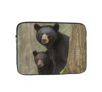 Laptop Case Sleeve Black Bear Mother and Cub Laptop Bag Computer Carrying Case 17 Inch Laptop Protective Notebook Case Cover