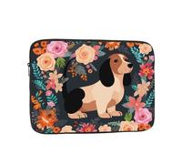 Laptop Case Sleeve Dachshund Floral Laptop Bag Computer Carrying Case 12 Inch Computer Protective Notebook Cover