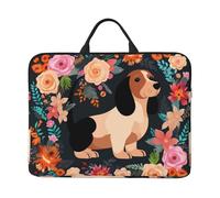 Laptop Case Sleeve Dachshund Floral Laptop Bag Computer Carrying Case 14" Computer Protective Notebook Cover