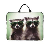 Laptop Case Sleeve Funny Raccoon Green Sunglasses Laptop Bag Computer Carrying Case 14" Computer Protective Notebook Cover