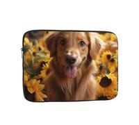 Laptop Case Sleeve Golden Retriever Sunflower Laptop Bag Computer Carrying Case 10 Inch Notebook Protective Sleeve Cover