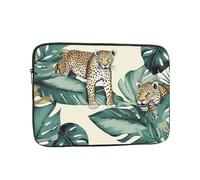 Laptop Case Sleeve Leopard and Palm Leaves Laptop Bag Computer Carrying Case 12 Inch Computer Protective Notebook Cases Cover