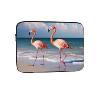 Laptop Case Sleeve Pink Flamingo Walking On The Beach Laptop Bag Computer Carrying Case 15 Inch Computer Protective Notebook Cover