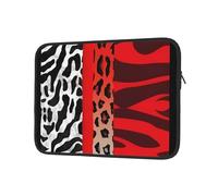 Laptop Case Sleeve Red Leopard and Zebra Animal Laptop Bag Computer Carrying Case 15 Inch Laptop Protective Notebook Case Cover