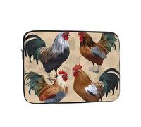 Laptop Case Sleeve Rooster and Chicken Print Laptop Bag Computer Carrying Case 13 Inch Notebook Cover