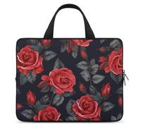 Laptop Case Sleeve Shockproof Computer Carrying Bag Beautiful Red Rose Flowers Laptop Bag Tote Lightweight Notebook Case Cover Traveling Briefcase Handle Bags for Travel Business 17inch, Beautiful Red