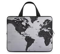 Laptop Case Sleeve Shockproof Computer Carrying Bag Black and White World Map Notebook Case Cover Laptop Bag Water Resistant Computer Cases Tablet Briefcase for Travel Business 13 Inch