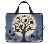 Laptop Case Sleeve Shockproof Computer Carrying Bag Black Cat Full Moon Dead Tree Laptop Bag Tote Lightweight Notebook Case Cover Traveling Briefcase Handle Bags for Travel Business 17inch
