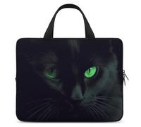 Laptop Case Sleeve Shockproof Computer Carrying Bag Black Cat Green Eyes Laptop Bag Tote Lightweight Notebook Case Cover Traveling Briefcase Handle Bags for Travel Business 17inch, Black Cat Green