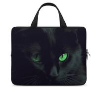 Laptop Case Sleeve Shockproof Computer Carrying Bag Black Cat Green Eyes Laptop Bag Tote Lightweight Notebook Case Cover Traveling Briefcase Handle Bags for Travel Business 13inch