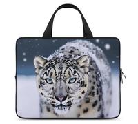 Laptop Case Sleeve Shockproof Computer Carrying Bag Blue Eyed Snow Leopard Notebook Case Cover Laptop Bag Water Resistant Computer Cases Tablet Briefcase for Travel Business 17 Inch