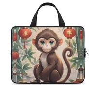 Laptop Case Sleeve Shockproof Computer Carrying Bag Chinese Style Monkey Notebook Case Cover Laptop Bag Water Resistant Computer Cases Tablet Briefcase for Travel Business 12 Inch