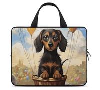 Laptop Case Sleeve Shockproof Computer Carrying Bag Dachshund Hot Air Balloon Laptop Bag Tote Lightweight Notebook Case Cover Traveling Briefcase Handle Bags for Travel Business 15inch