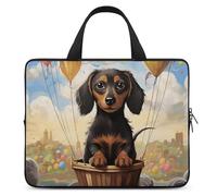 Laptop Case Sleeve Shockproof Computer Carrying Bag Dachshund Hot Air Balloon Notebook Case Cover Laptop Bag Water Resistant Computer Cases Tablet Briefcase for Travel Business 12 Inch