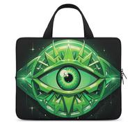 Laptop Case Sleeve Shockproof Computer Carrying Bag Green Evil Eye Notebook Case Cover Laptop Bag Water Resistant Computer Cases Tablet Briefcase for Travel Business 12 Inch