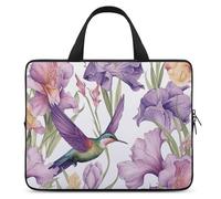 Laptop Case Sleeve Shockproof Computer Carrying Bag Hummingbirds Irises Flowers Notebook Case Cover Laptop Bag Water Resistant Computer Cases Tablet Briefcase for Travel Business 12 Inch