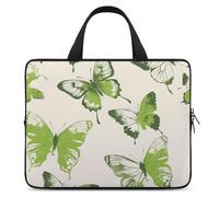 Laptop Case Sleeve Shockproof Computer Carrying Bag Lime Green Butterfly Notebook Case Cover Laptop Bag Water Resistant Computer Cases Tablet Briefcase for Travel Business 17 Inch