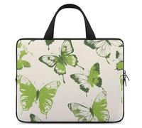 Laptop Case Sleeve Shockproof Computer Carrying Bag Lime Green Butterfly Notebook Case Cover Laptop Bag Water Resistant Computer Cases Tablet Briefcase for Travel Business 12 Inch
