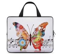 Laptop Case Sleeve Shockproof Computer Carrying Bag Music Butterfly Notebook Case Cover Laptop Bag Water Resistant Computer Cases Tablet Briefcase for Travel Business 13 Inch