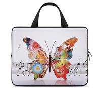 Laptop Case Sleeve Shockproof Computer Carrying Bag Music Butterfly Notebook Case Cover Laptop Bag Water Resistant Computer Cases Tablet Briefcase for Travel Business 10inch