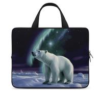 Laptop Case Sleeve Shockproof Computer Carrying Bag Polar Bears Northern Lights Laptop Bag Tote Lightweight Notebook Case Cover Traveling Briefcase Handle Bags for Travel Business 13inch